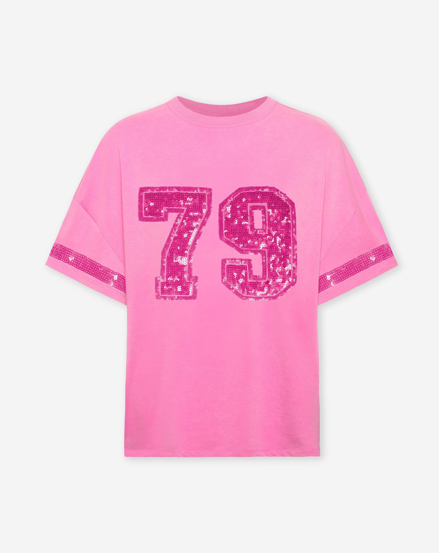 79 PAILLETTEN-OVERSIZE-T-Shirt ROSA