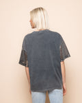 SUNNY SIDE UP SEQUIN OVERSIZED TEE GRIJS