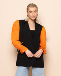 ELIN POPLIN SLEEVE BLAZER ORANGE