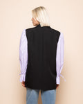 ELIN STRIPE SLEEVE BLAZER LILA
