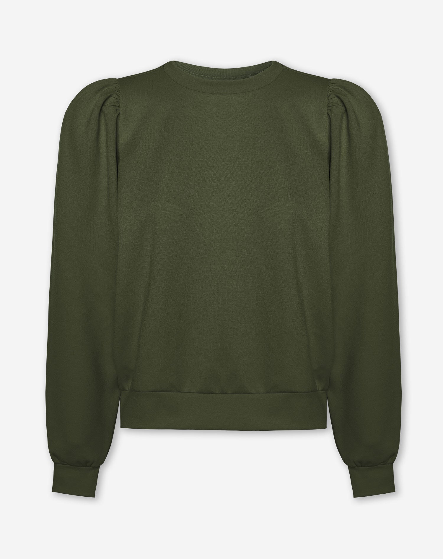 SCUBA PUFF SLEEVE SWEATER ARMY