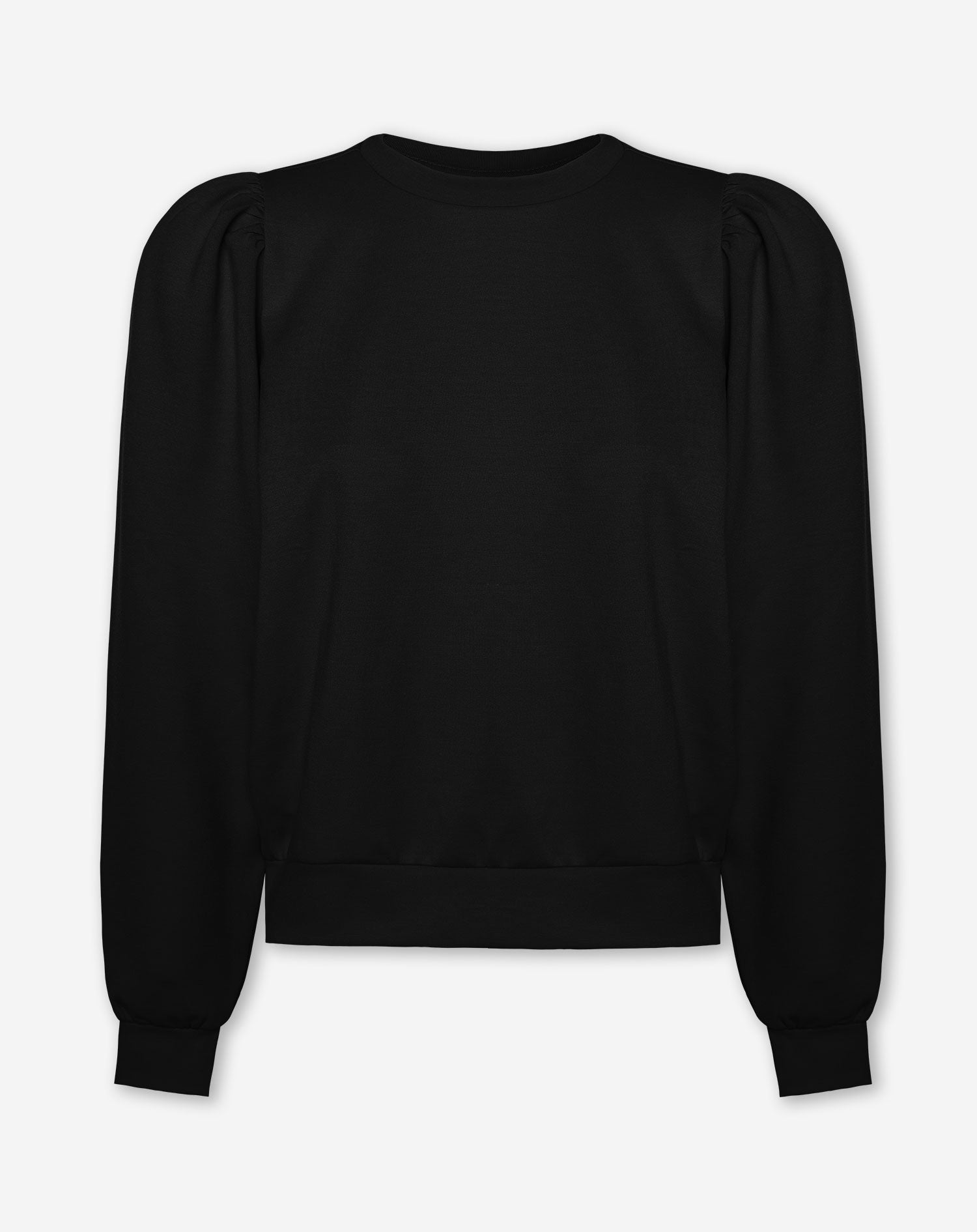 SCUBA PUFF SLEEVE SWEATER BLACK