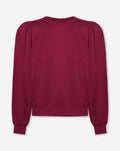 SCUBA PUFF SLEEVE SWEATER BURGUNDY