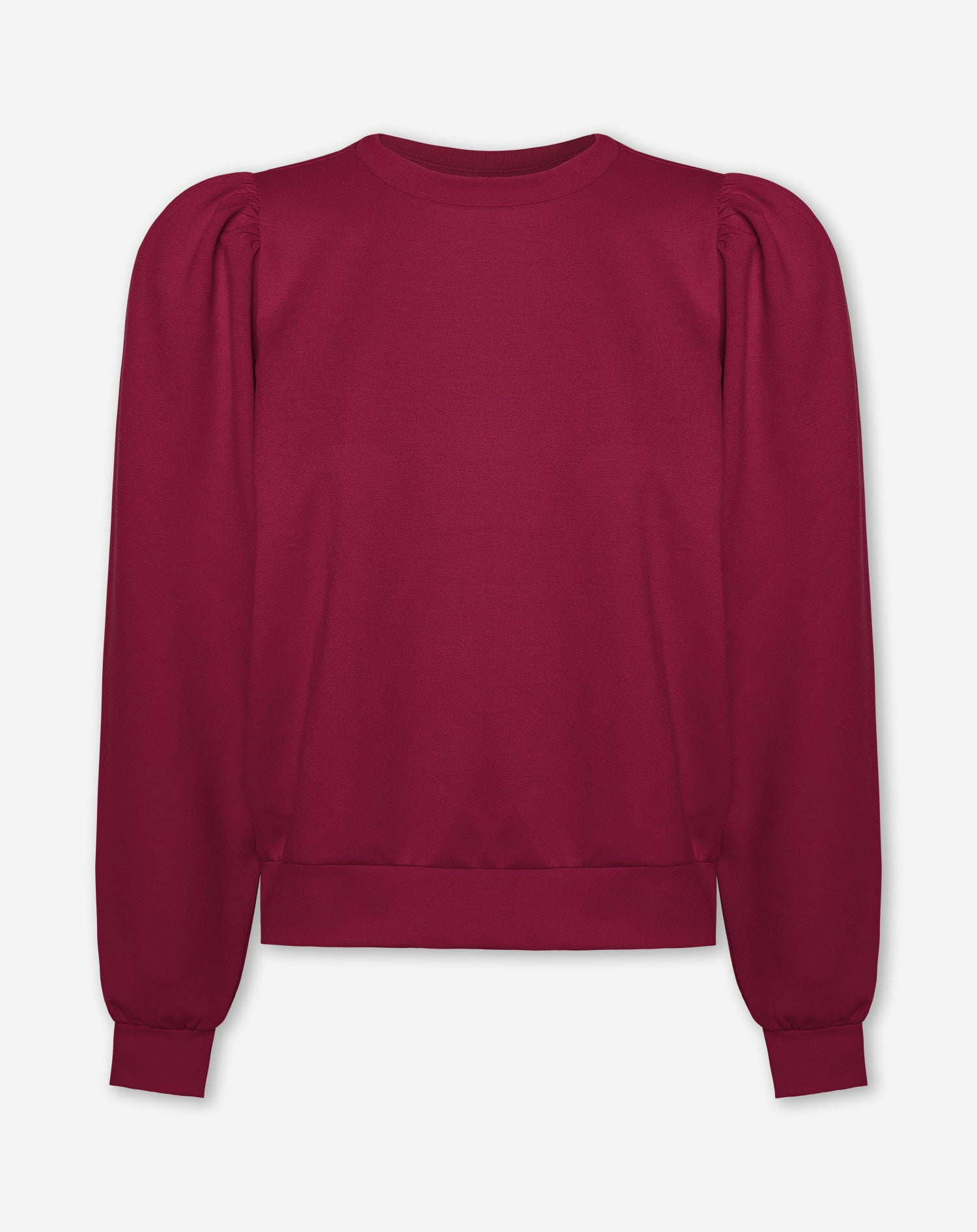 SCUBA PUFF SLEEVE SWEATER BURGUNDY