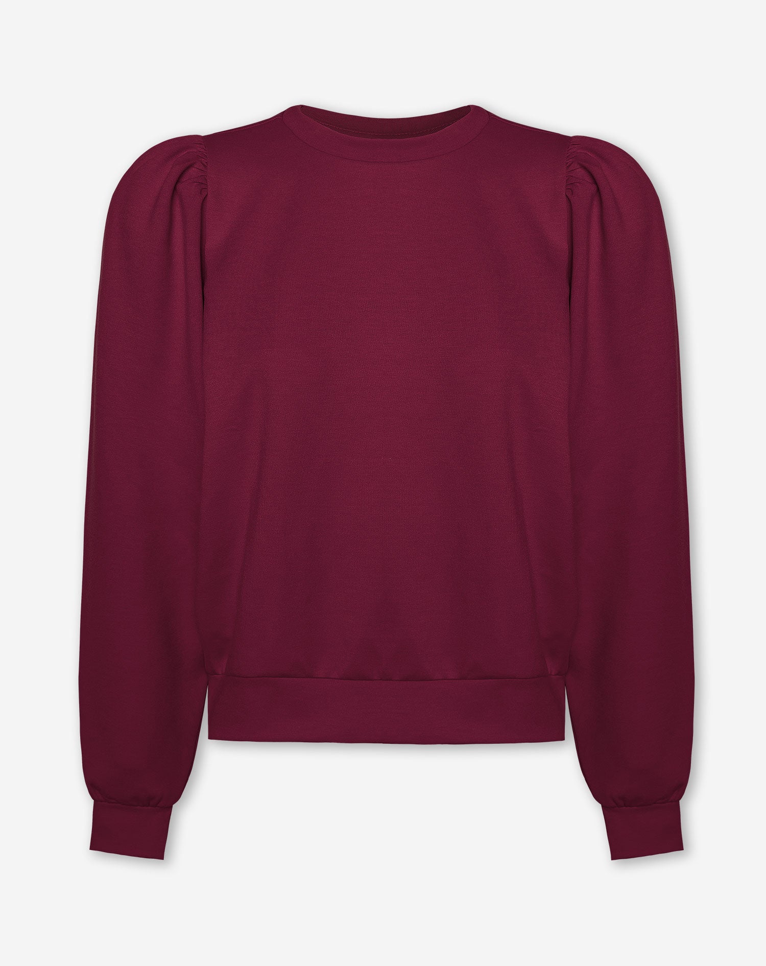 SCUBA PUFF SLEEVE SWEATER DARK BURGUNDY