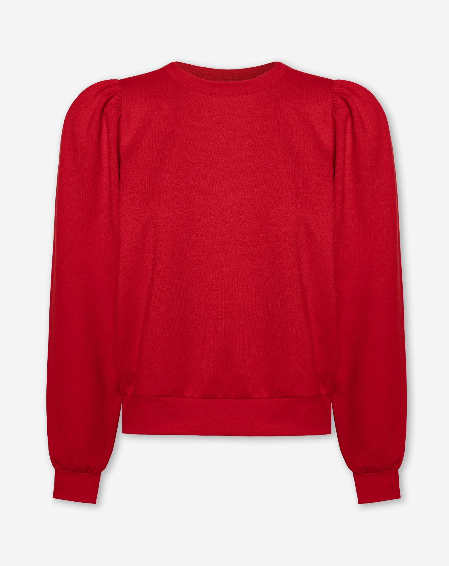 SCUBA PUFF SLEEVE SWEATER RED