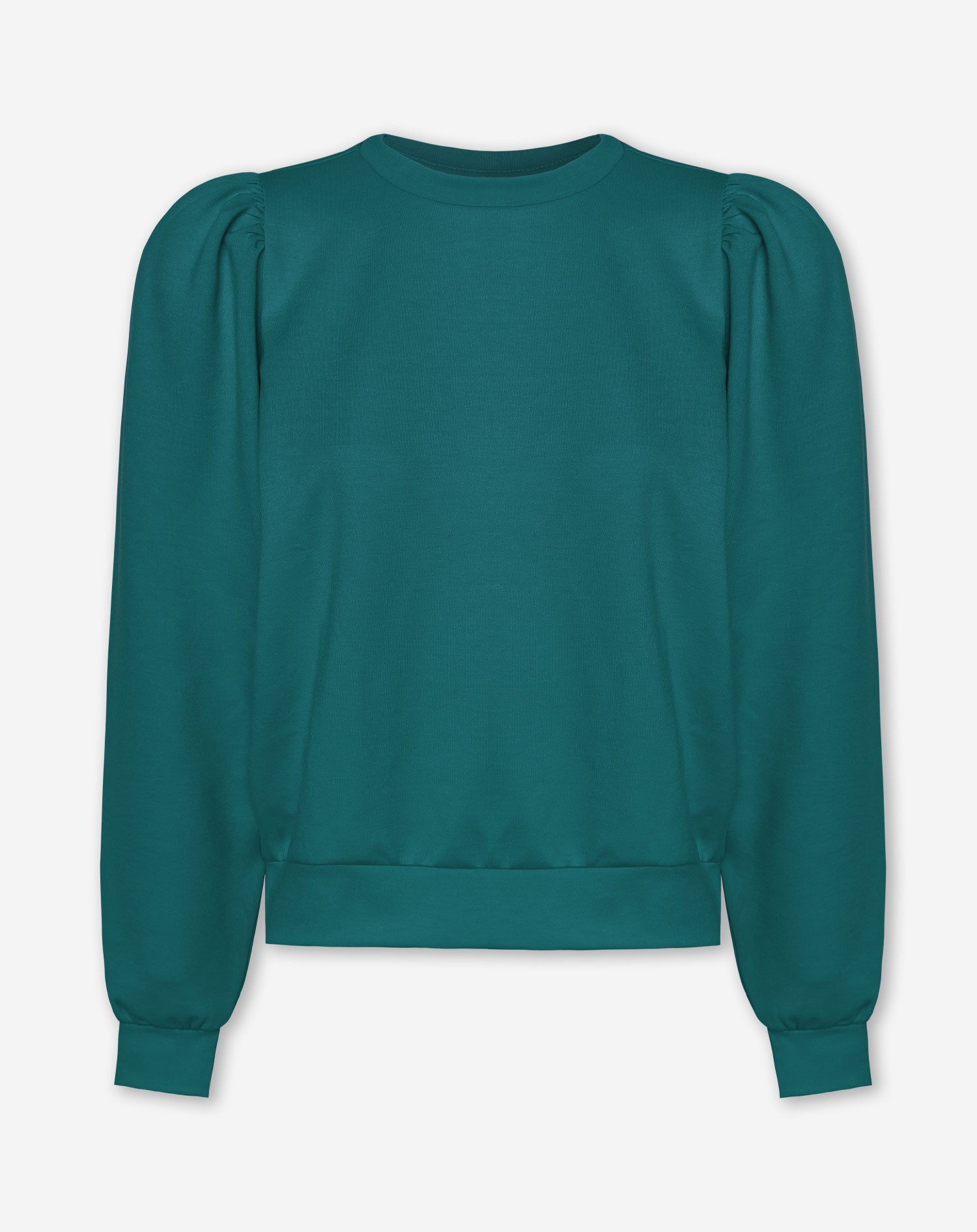 SCUBA PUFF SLEEVE SWEATER TEAL