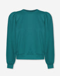 SCUBA PUFF SLEEVE SWEATER TEAL