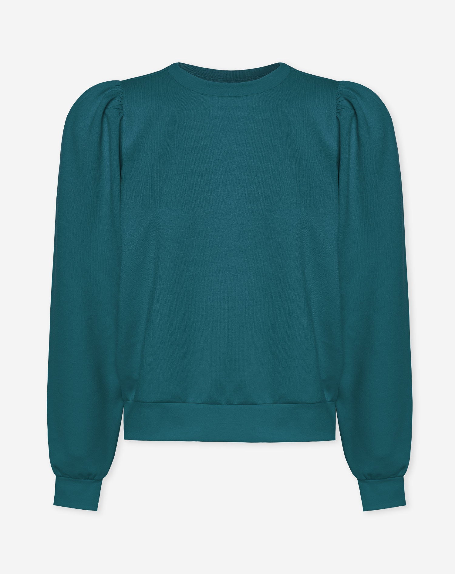 SCUBA PUFF SLEEVE SWEATER TEAL