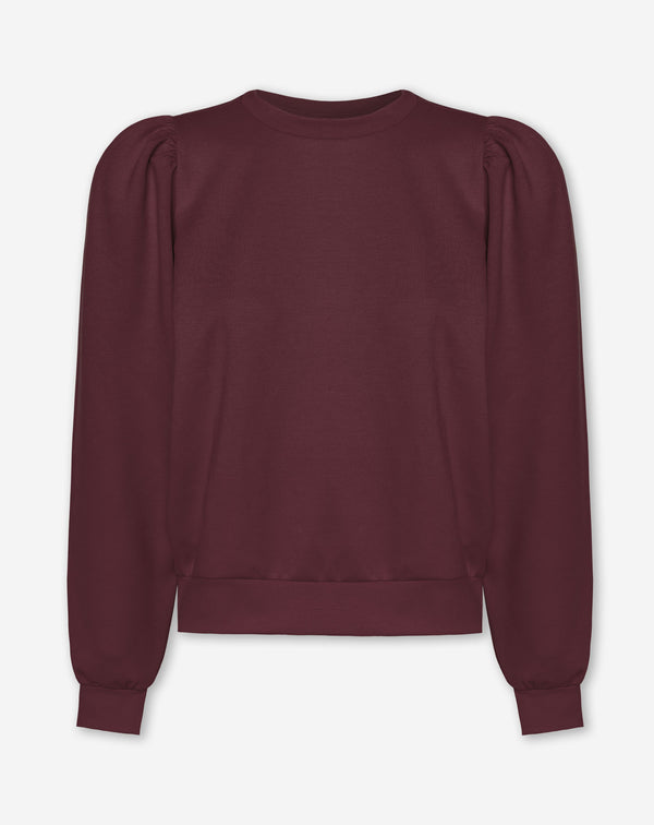 SCUBA PUFF SLEEVE SWEATER WIJNROOD