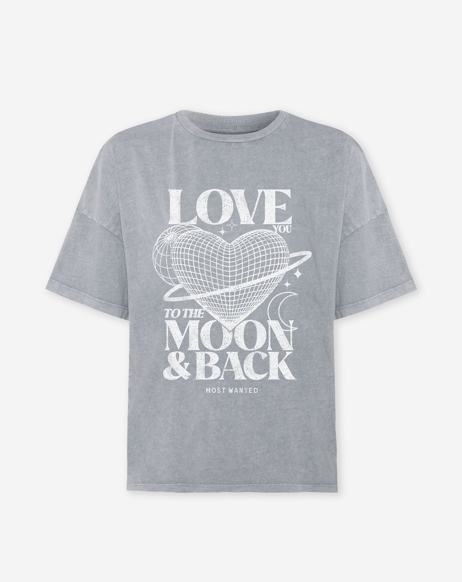 TO THE MOON OVERSIZED TEE LIGHT GREY