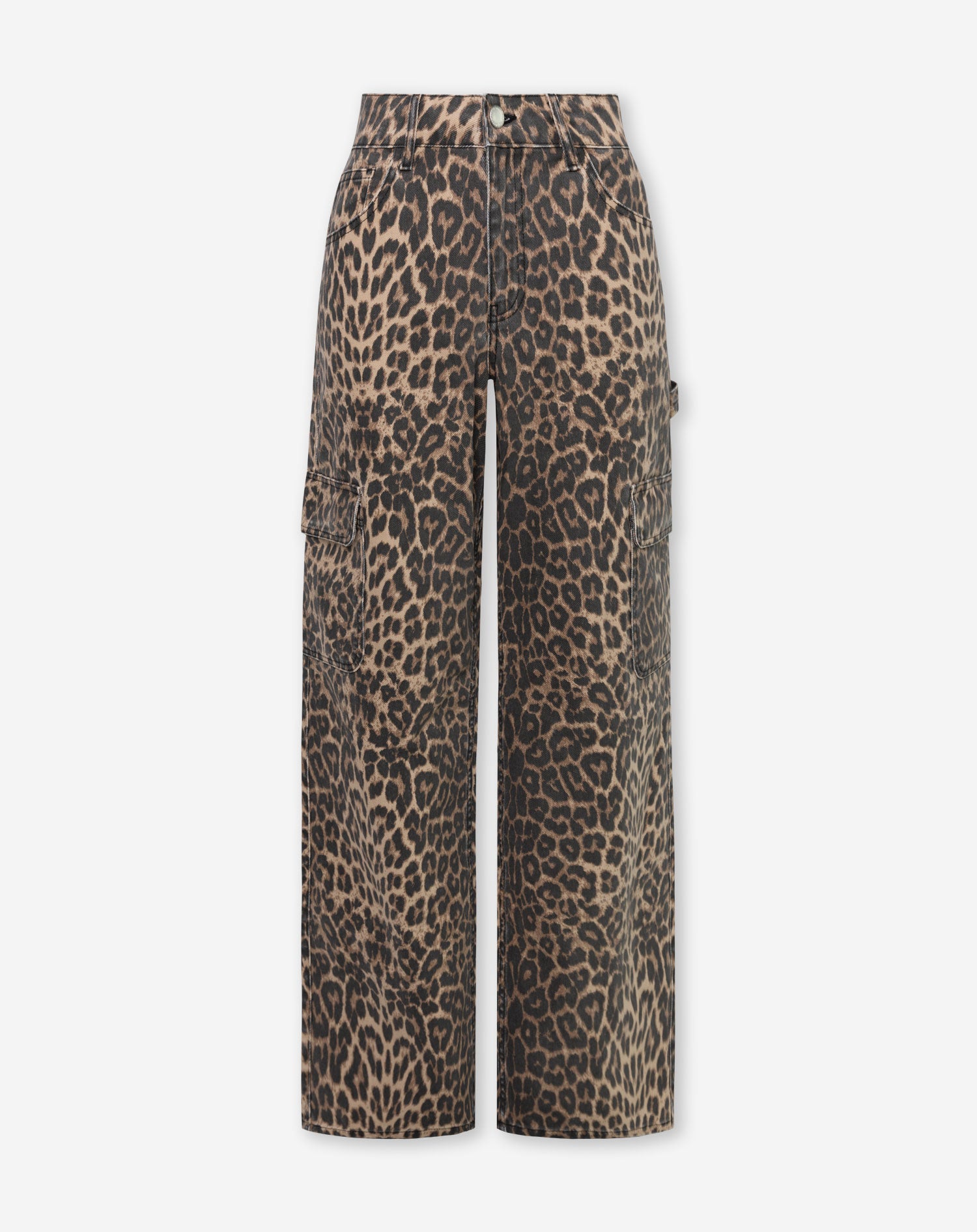 LEOPARD CARGO JEANS BLACK