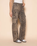 LEOPARD CARGO JEANS BLACK