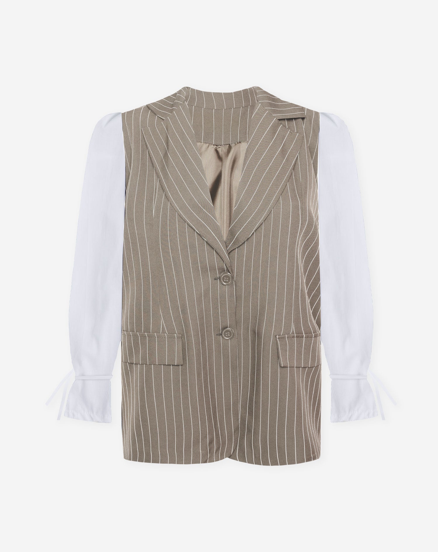 SERA PINSTRIPE BLAZER TAUPE