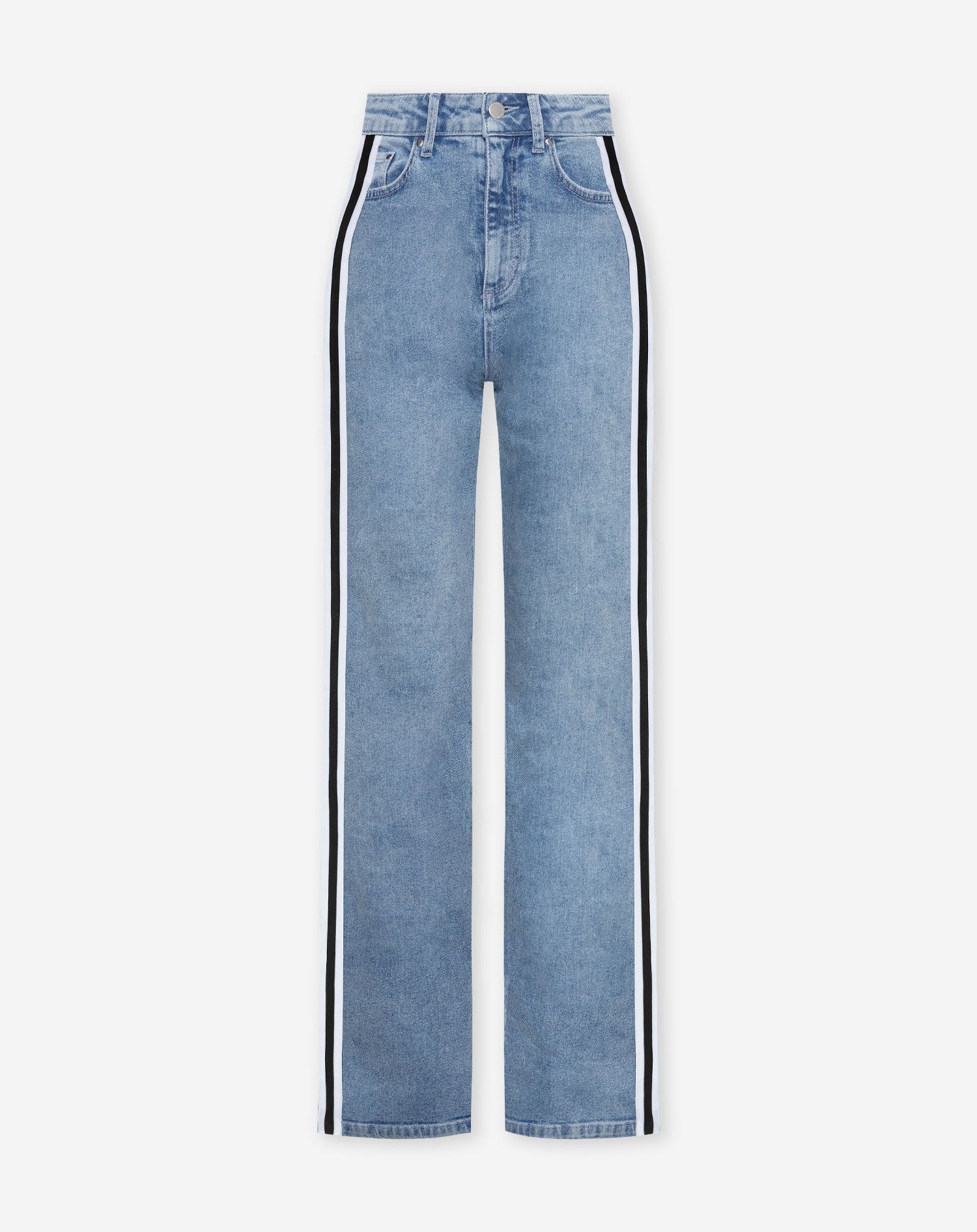 BOOTCUT SIDE TAPE JEANS BLAUW