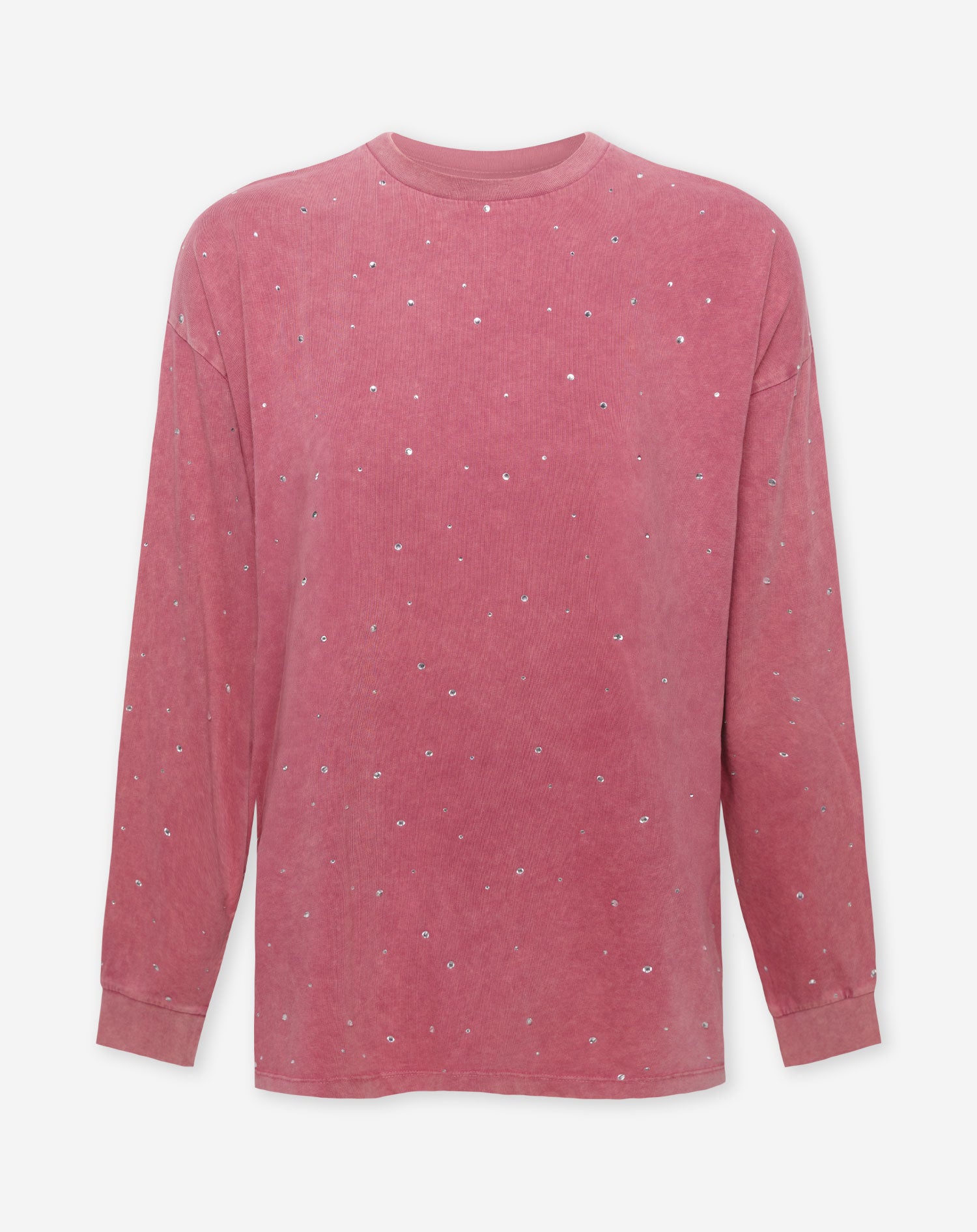 RHINESTONE ACID LONG SLEEVE TEE CHERRY