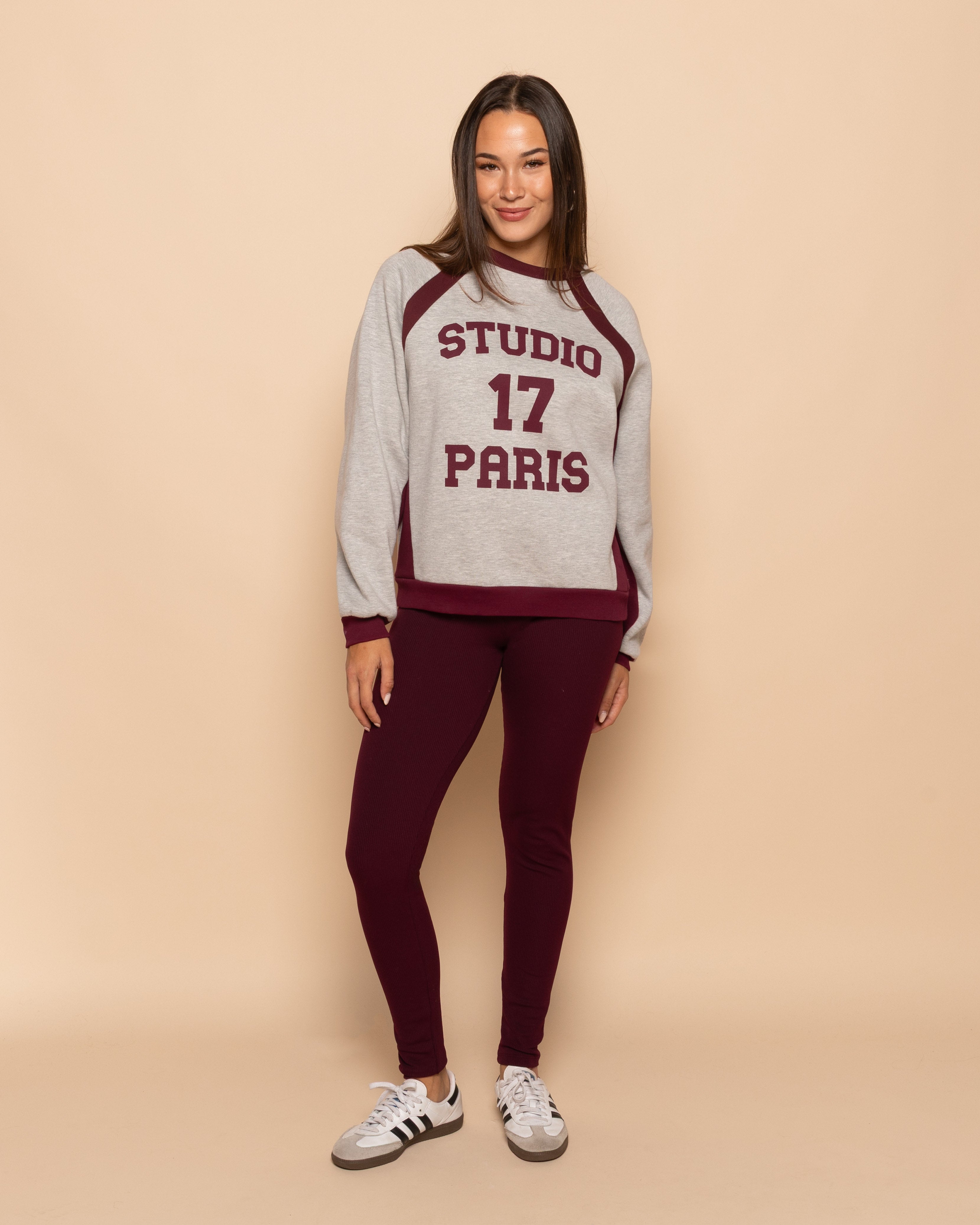 SOFT RIB LEGGING BURGUNDY