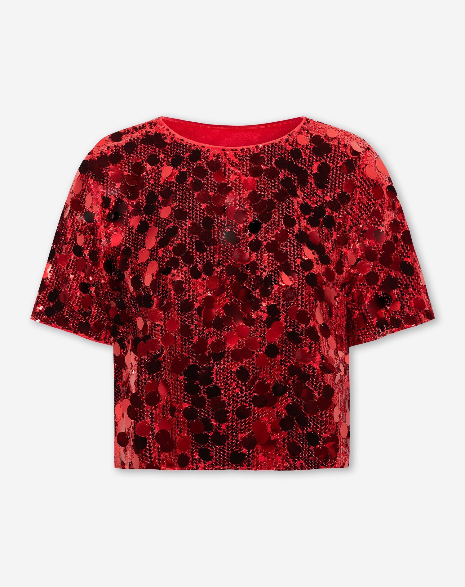 FAY BIG SEQUINS TEE TOP BORDEAUX