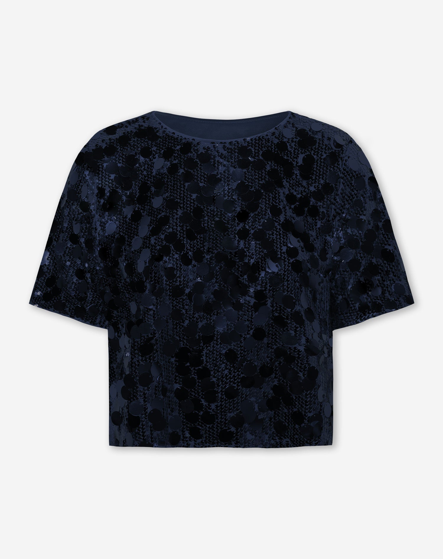 FAY BIG SEQUINS TEE TOP NAVY