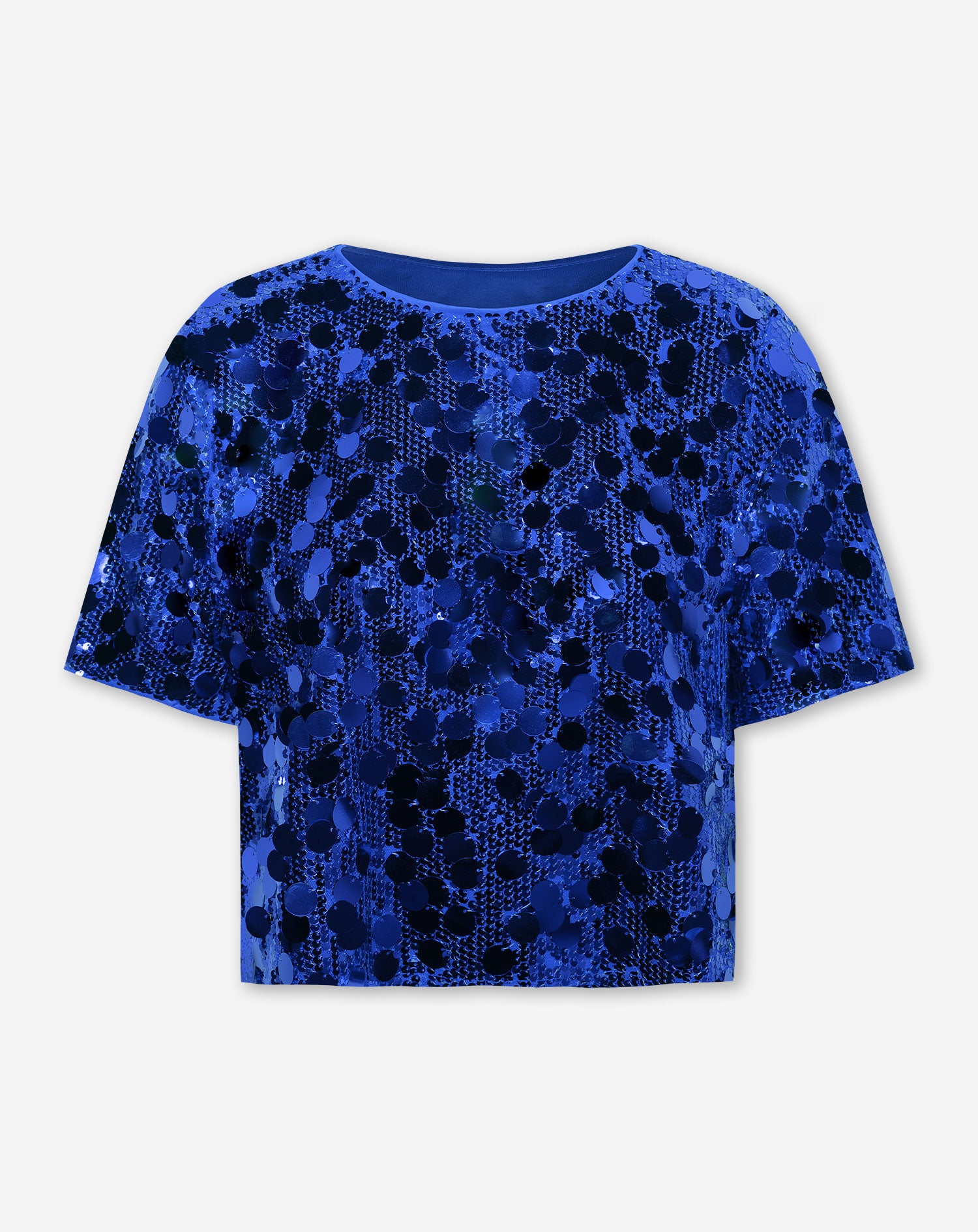 FAY BIG SEQUINS TEE TOP ROYAL BLUE