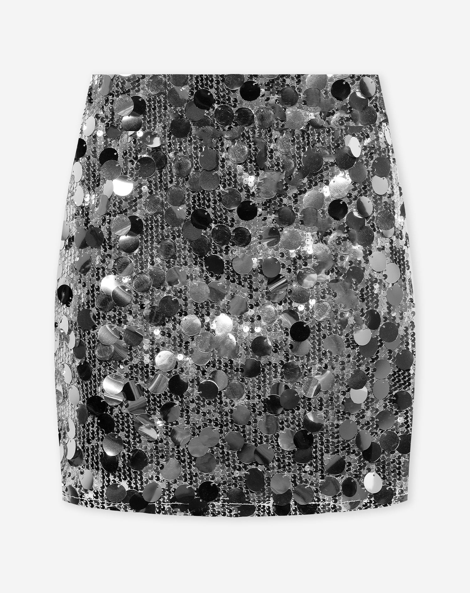 FAY BIG SEQUINS TUBE SKIRT SILVER