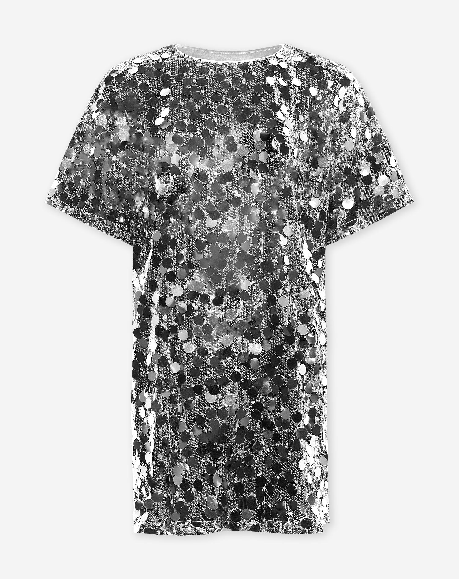 FAY BIG SEQUINS TEE DRESS ZILVER