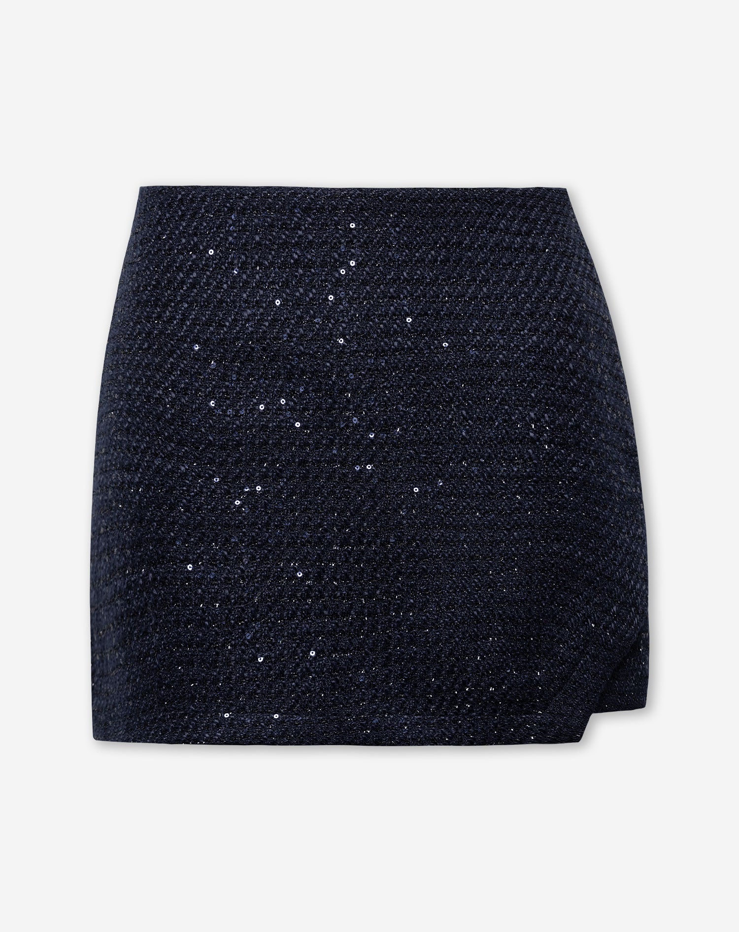 SEQUINS PATTERN BOUCLE SKORT NAVY