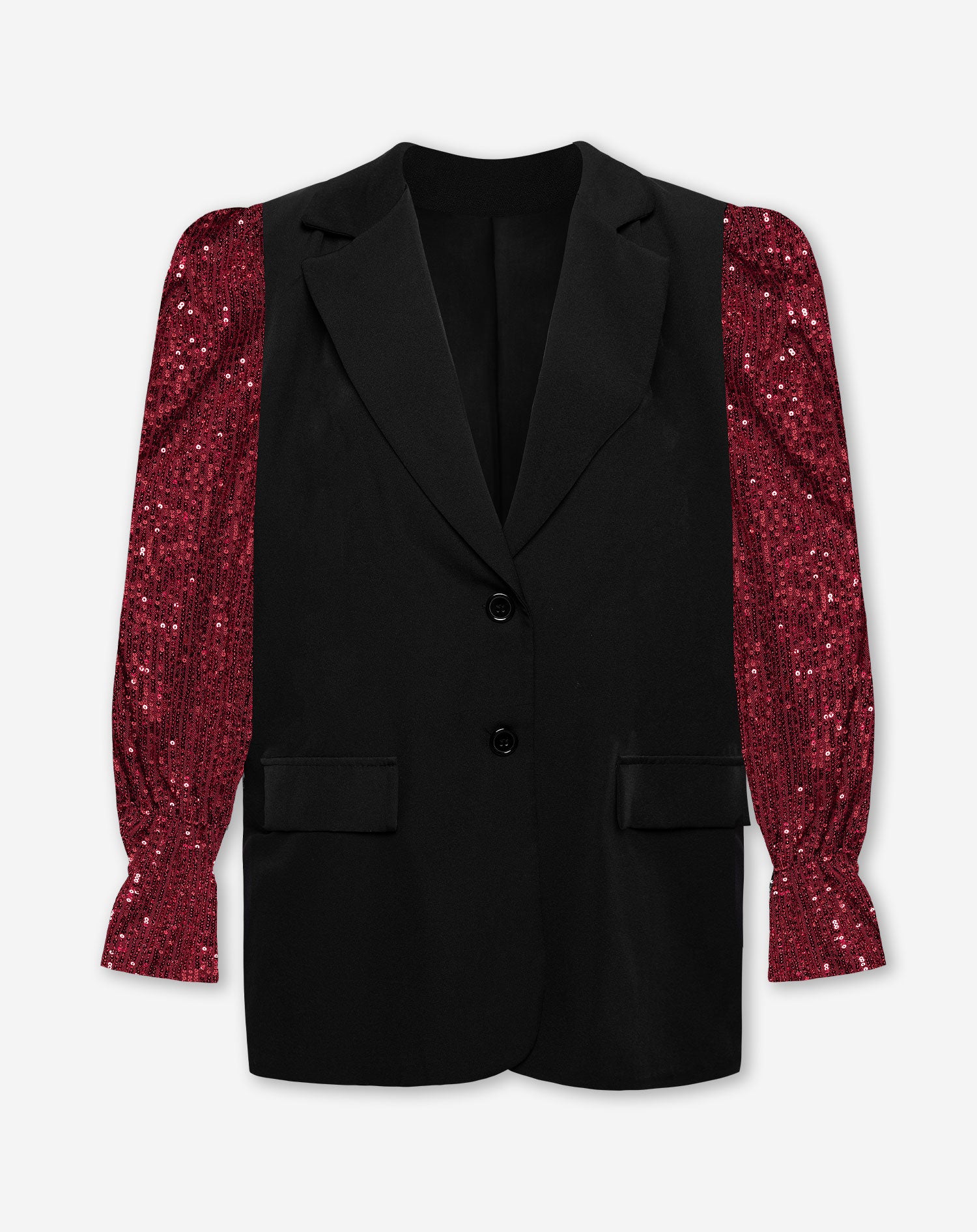 GRACE SEQUINS SLEEVE BLAZER BORDEAUX