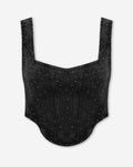 DIAMOND DENIM CORSET TOP DONKERGRIJS