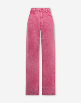COLORED STRAIGHT LEG JEANS CHERRY