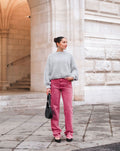 COLORED STRAIGHT LEG JEANS CHERRY