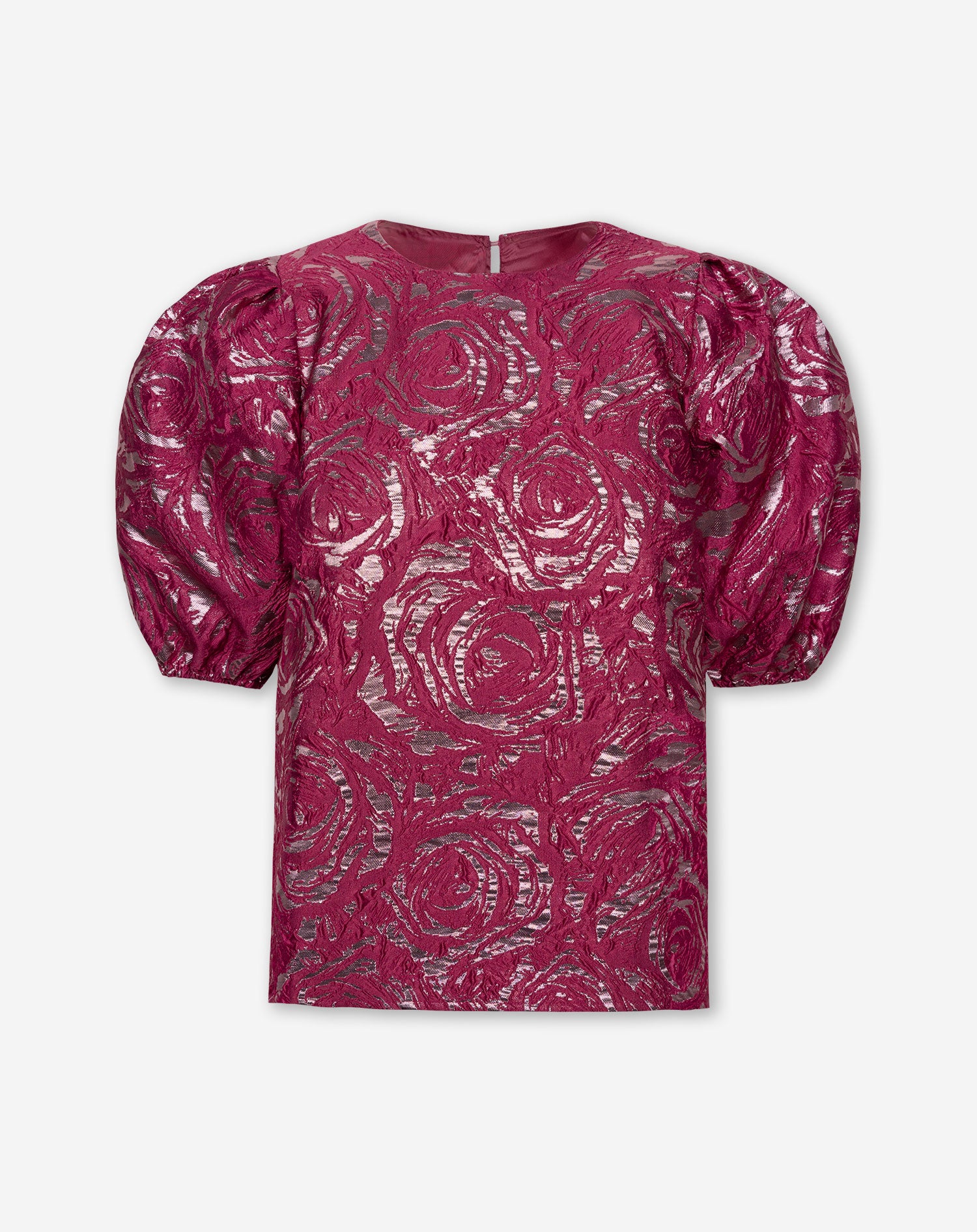 ROSE PUFF SLEEVE TOP BURGUNDY