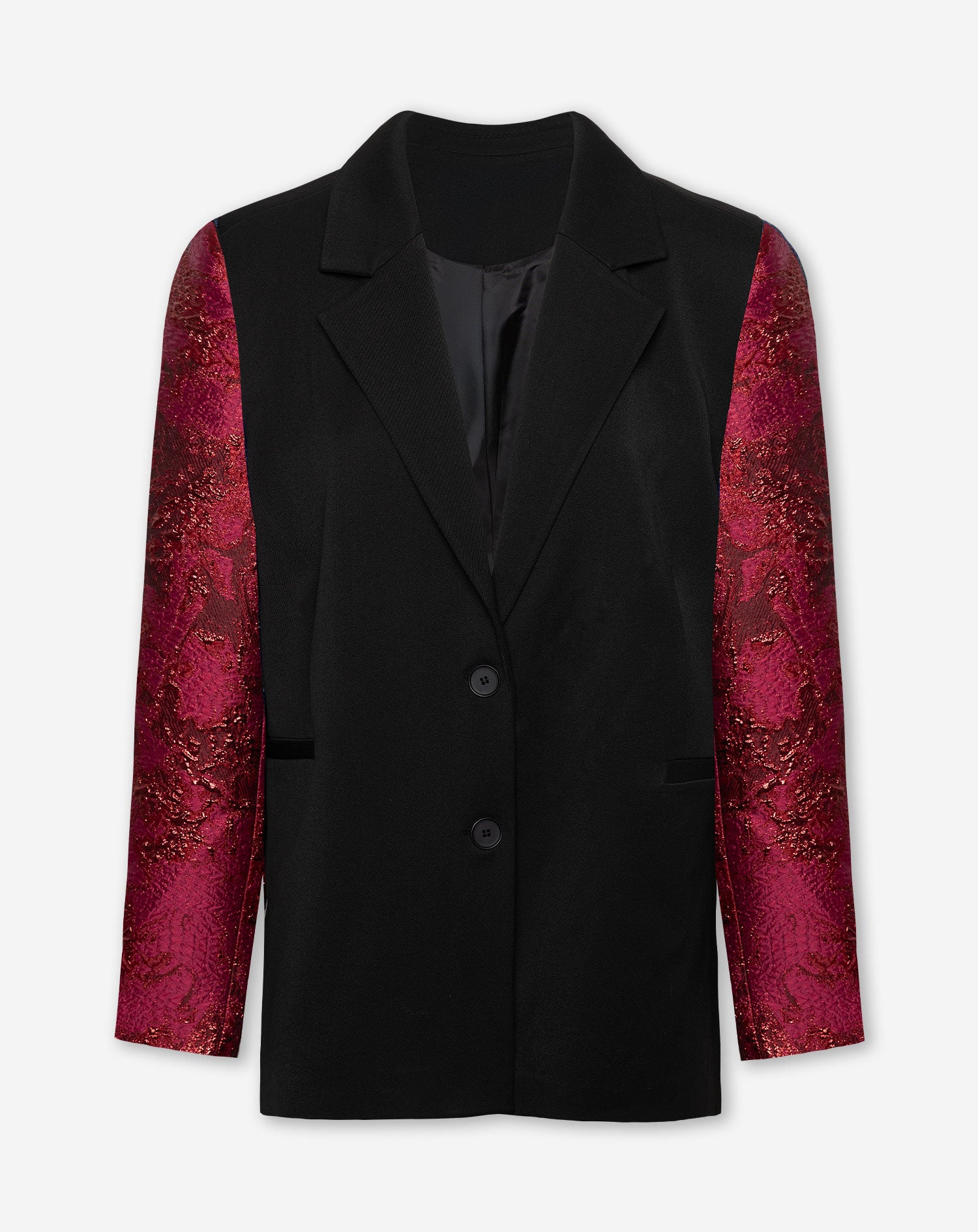 SENNA JACQUARD SLEEVE BLAZER BORDEAUX