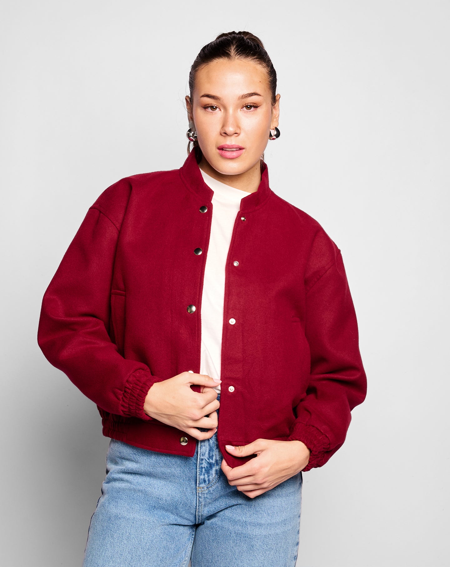 AMELIA BOMBER JACKET BURGUNDY