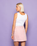 BOW DENIM SKIRT LIGHT PINK