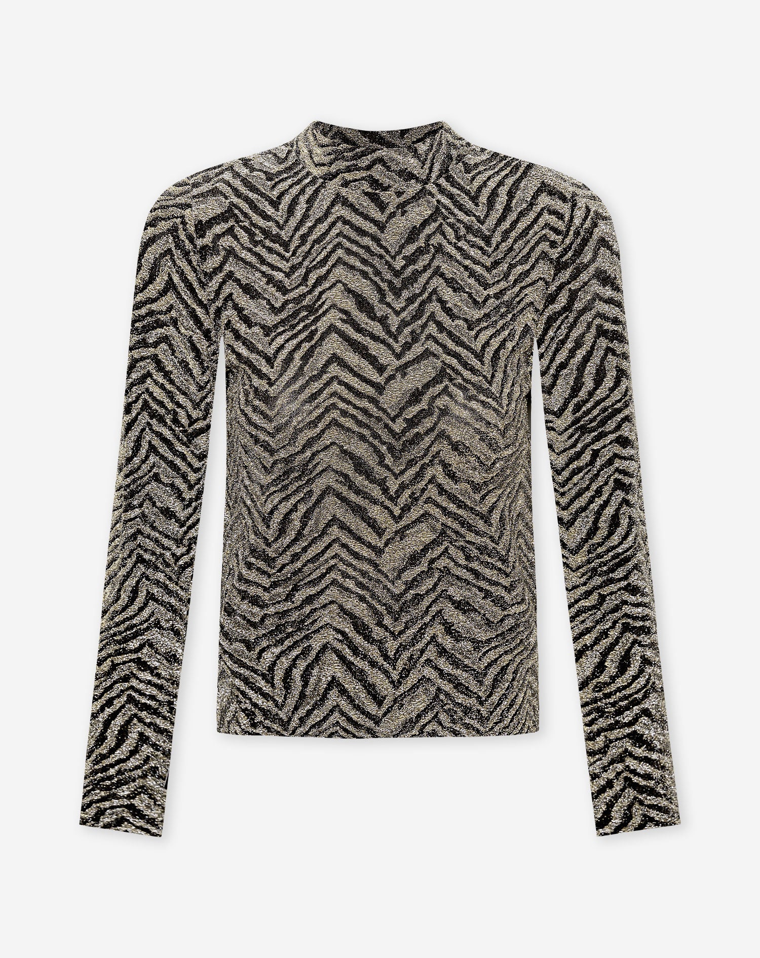 ZEBRA LUREX COL TOP  ZWART