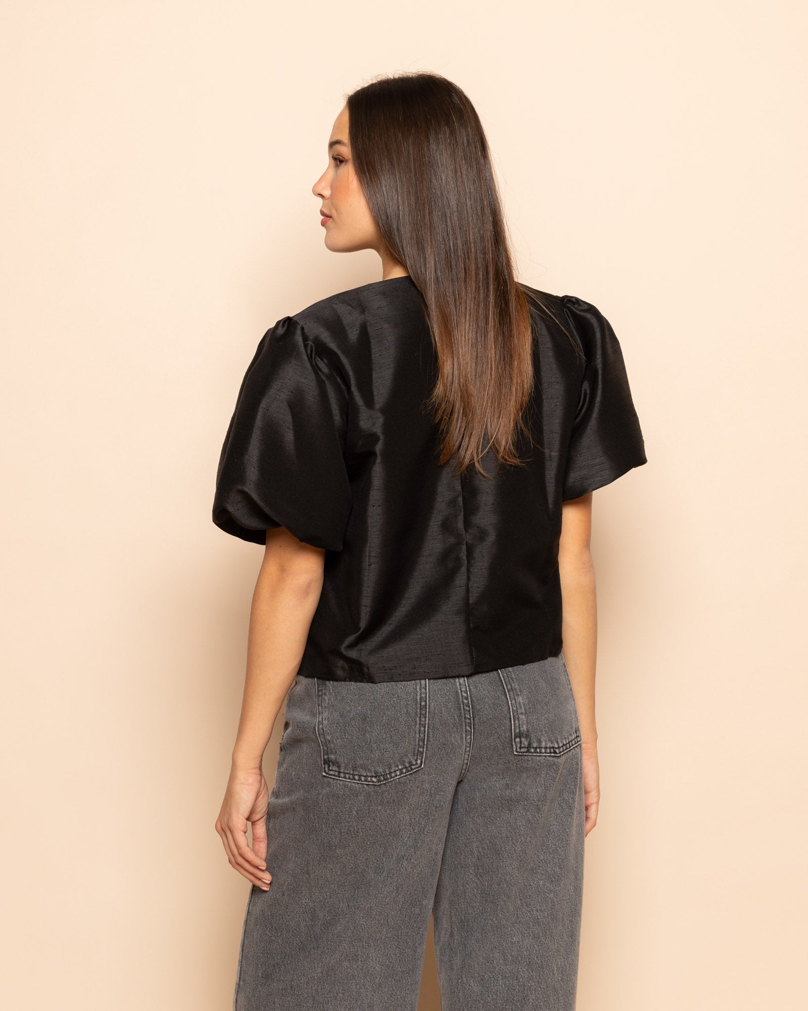 JADE PUFF SLEEVE BLAZER ZWART