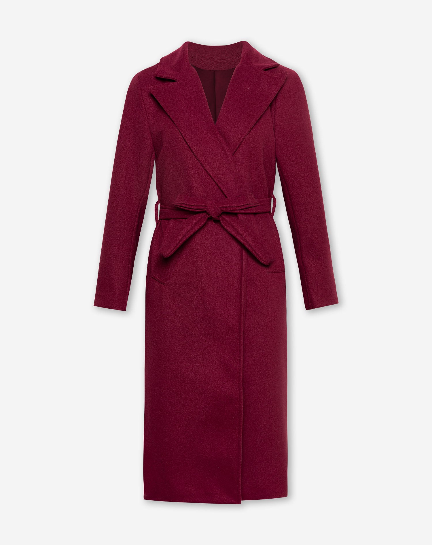 VIVIAN BELTED LONG COAT BURGUNDY