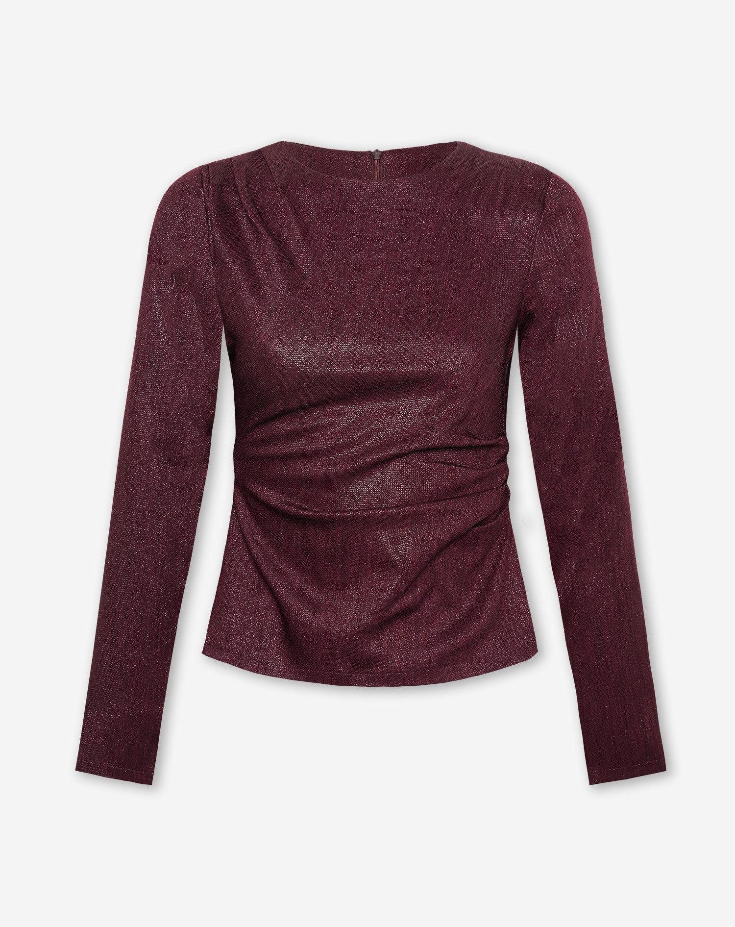 DAISY RUCHED TOP BURGUNDY