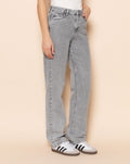 DENIM STRAIGHT LEG JEANS LIGHT GREY