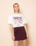 OLIVA DENIM SKIRT BURGUNDY