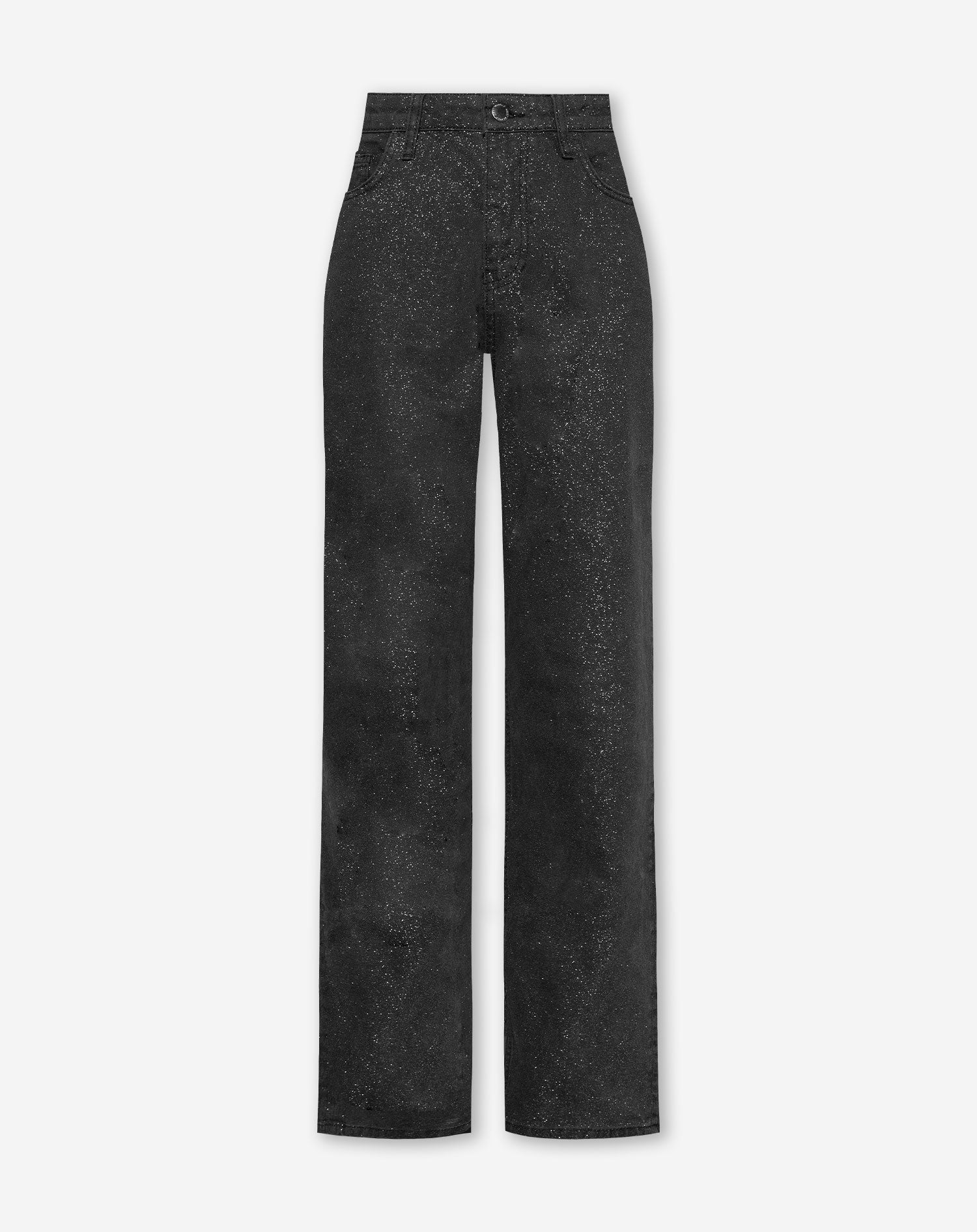 COATED GLITTER STRAIGHT LEG JEANS GRIJS