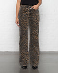 LEOPARD BOOTCUT JEANS BLACK