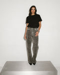 LEOPARD BOOTCUT JEANS GREY