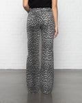LEOPARD BOOTCUT JEANS GREY