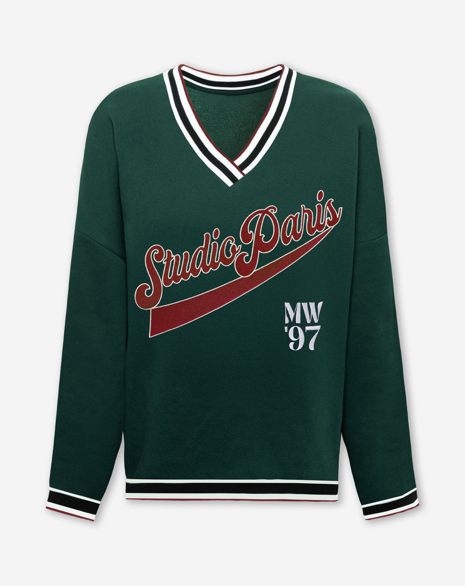 STUDIO PARIS 97 SPORTY SWEATER DARK GREEN