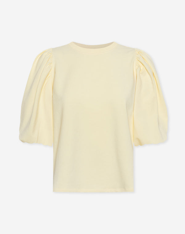 LOA PUFF SLEEVE SWEAT TOP BUTTER YELLOW