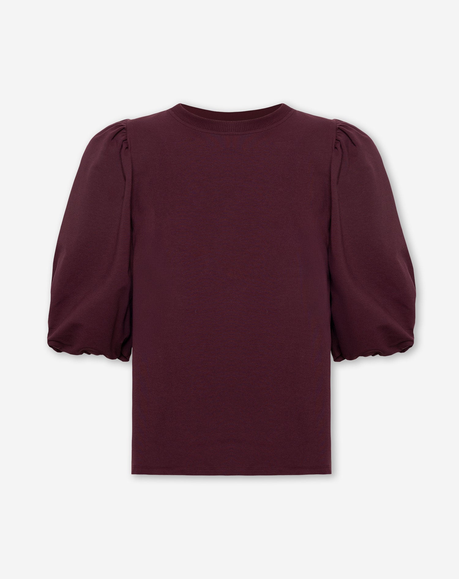 LOA PUFF SLEEVE SWEAT TOP DONKER BURGUNDY