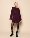STEFFIE SWEATER DRESS DARK BURGUNDY