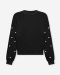 HEART STUD SWEATER BLACK